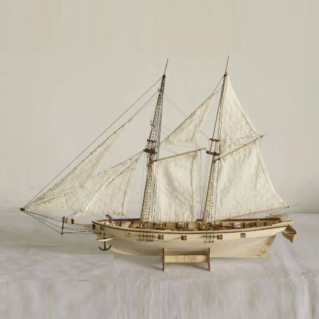 Мащаб 1:100 Дървена плаване с лодка ръчно изработени комплекти кораби, модел на дървени кораби, играчка в колекцията, подарък за рожден ден, сувенири, играчки0
