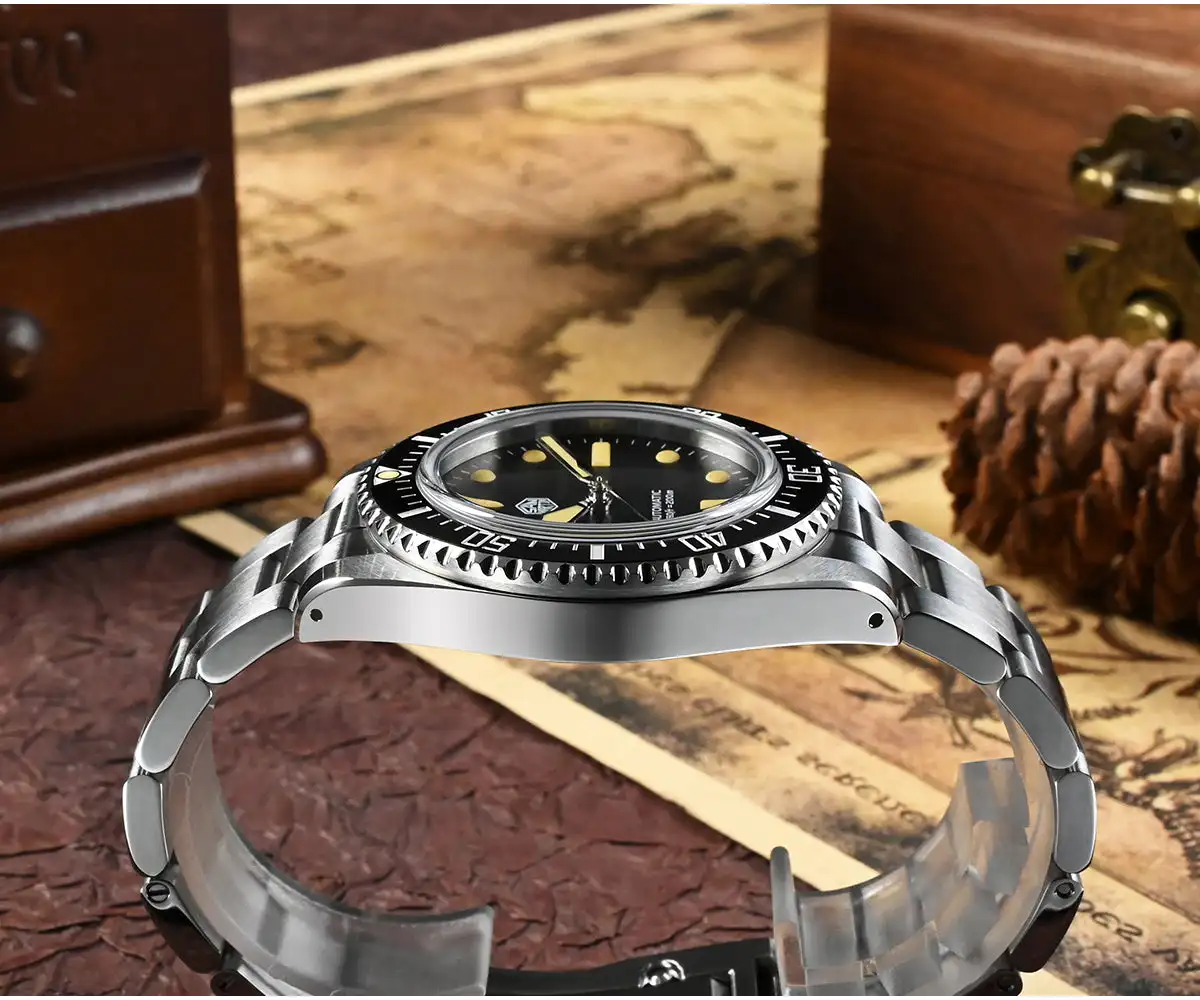 Мъжки часовник San Martin, сапфирен кристал, луксозни класически часовници YN55, механизъм за самостоятелно ликвидация, светещи 200 м, ограничена серия, часовник за гмуркане2