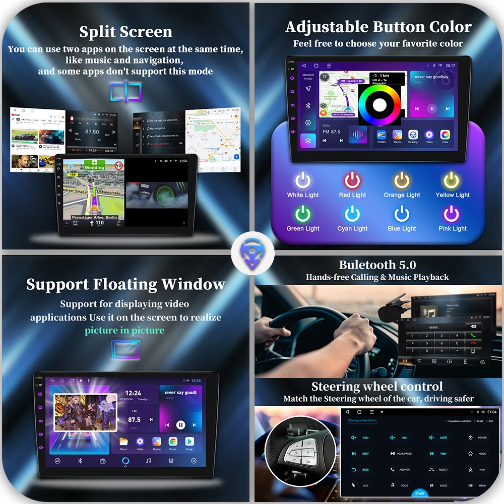 Автомагнитола Android за OPEL Agila, SUZUKI Splash the Ritz 2008-2014, мултимедиен плейър, GPS навигация, Carplay, сензорен екран, авто стерео3