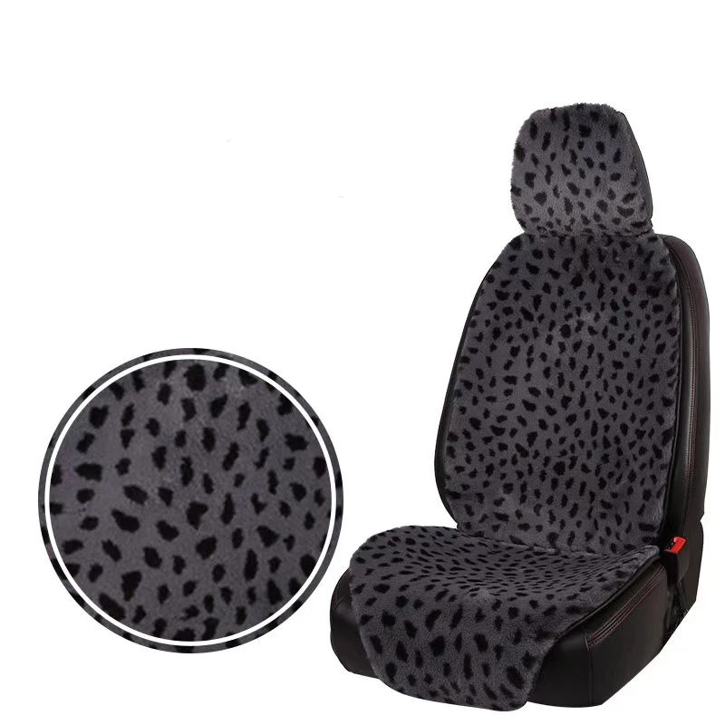 Универсален плюшено калъфче за автомобилни седалки, леопардовый топла изкуствена кожа, авто възглавници за предните седалки, защита на вътрешността на колата през зимата4