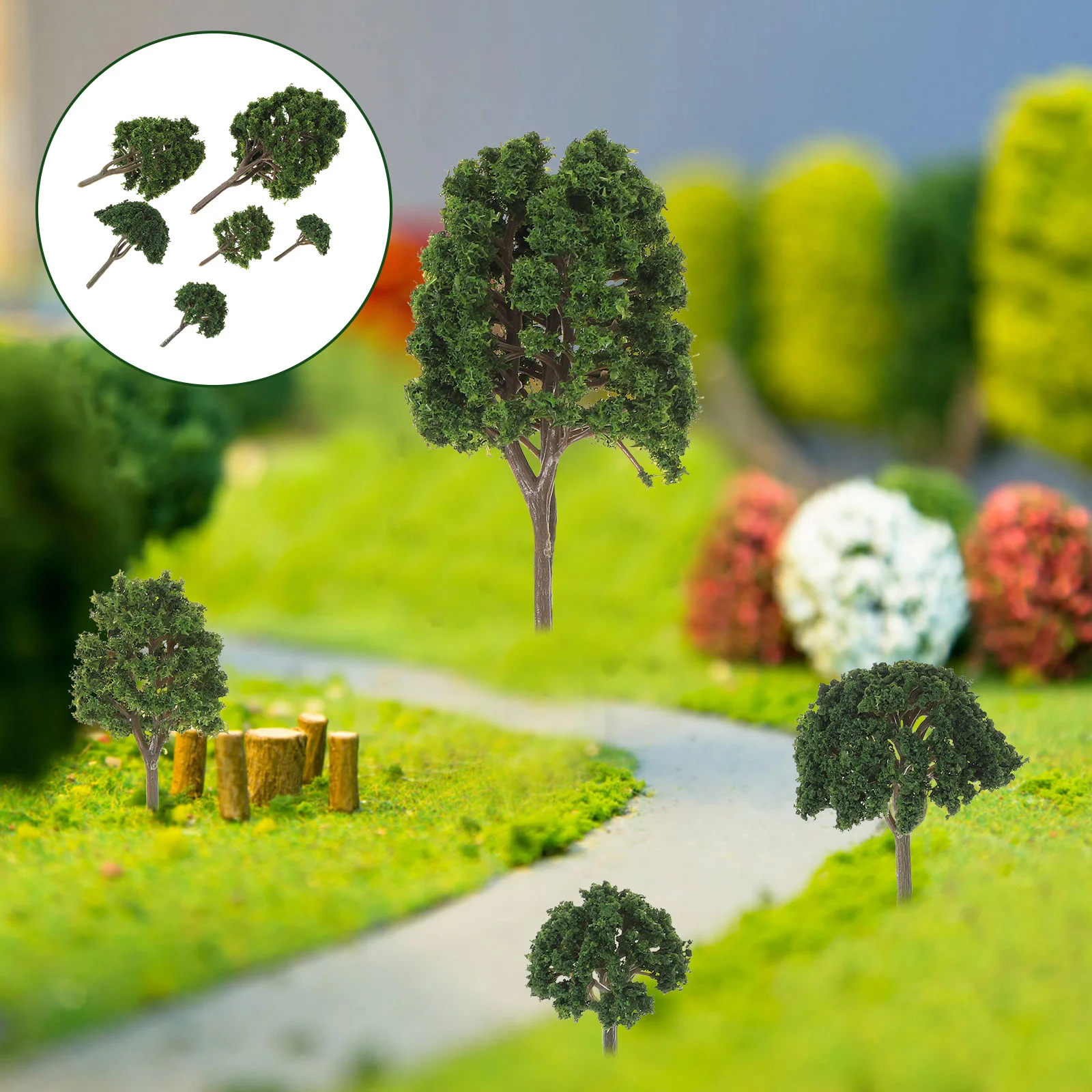 Имитация на микро-пейзаж, дърво, мини-модел, дървета, декор, зелени пейзажи, изкуствени0