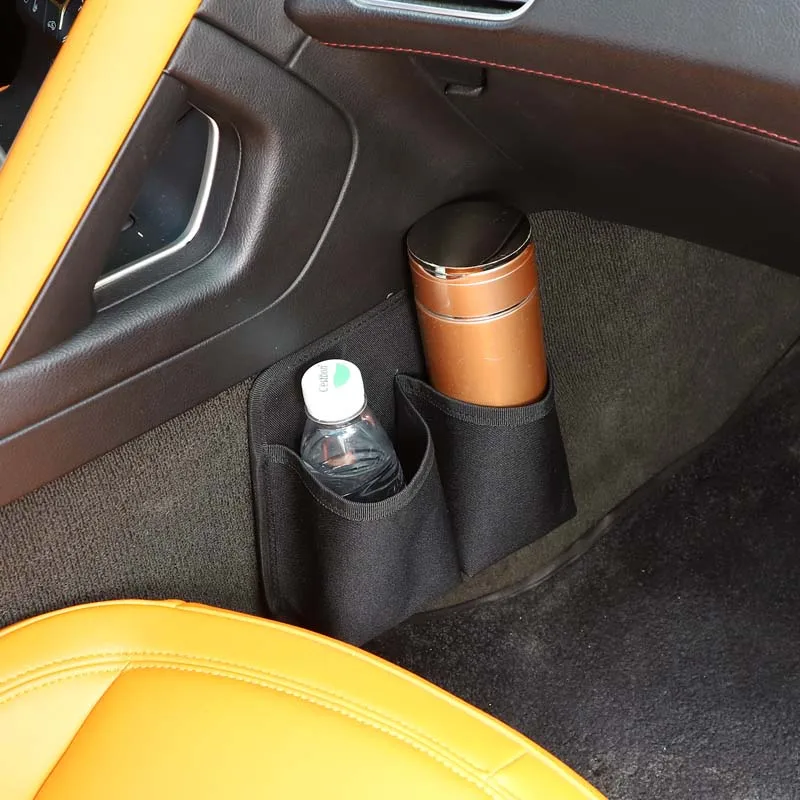 За Chevrolet Corvette C7 2014-19 автомобилен стайлинг, втори пилот, държач за чаша за вода, чанта за съхранение на чаши за вода, аксесоари за промяна на интериора4