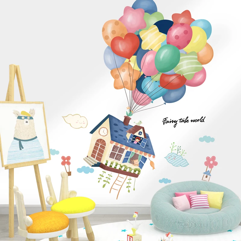 Креативни цветни балони, стикери за стена, направи си сам, стикери за стена с мультяшными животни за детски стаи, детска стая, декорация на дома1