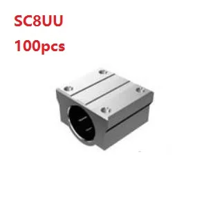 100 бр./лот SC8UU SCS8UU 8 мм, линейни корпус, линеен блок, подшипниковые блокове за смилане на струг с ЦПУ, детайли за 3D-принтер0