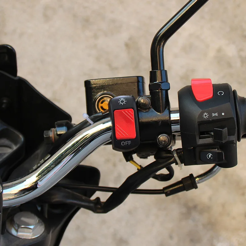 22 мм, Бутон за включване/изключване на мотоциклет 12 Превключвател на волана, части за мотоциклети, цветен премина на мотоциклети, аксесоари за мотоциклети0