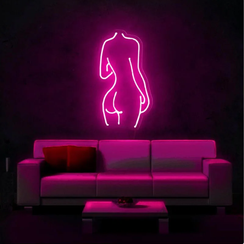 OHANEONK, неонови светлини за голи момичета, секси дамски led неонови светлини 12, артистична декорация за офис стая, монтиран на стената знак спални0