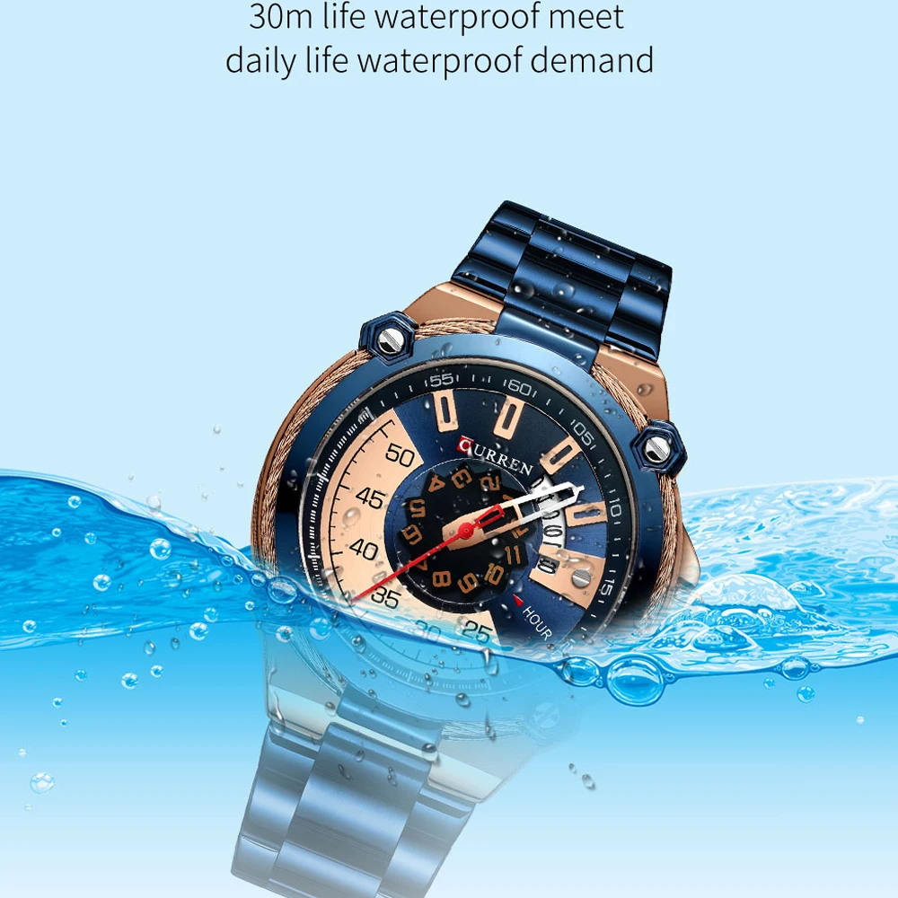 Безплатен директен доставка, мъжки часовник Curren Дизайн, модерни кварцови часовници за мъже, ръчен часовник от неръждаема стомана, мъжки водоустойчив мъжки часовник3