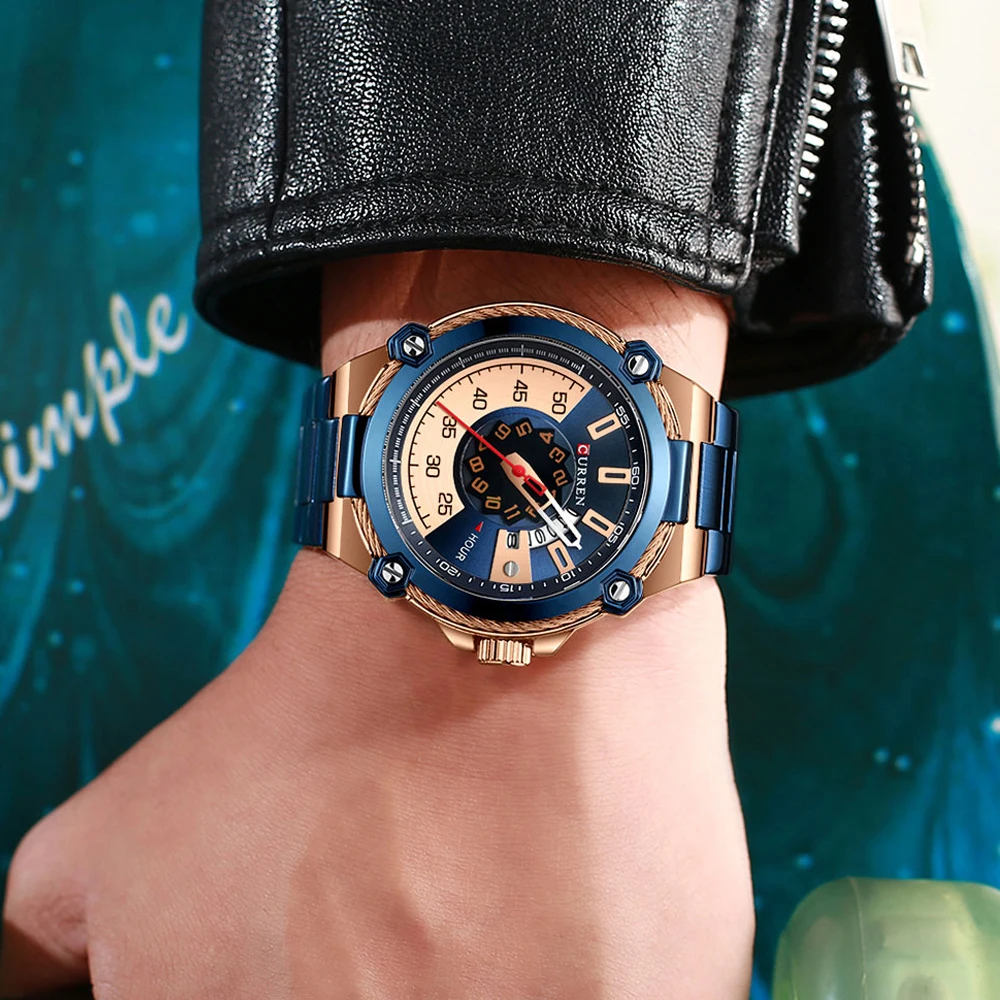 Безплатен директен доставка, мъжки часовник Curren Дизайн, модерни кварцови часовници за мъже, ръчен часовник от неръждаема стомана, мъжки водоустойчив мъжки часовник4