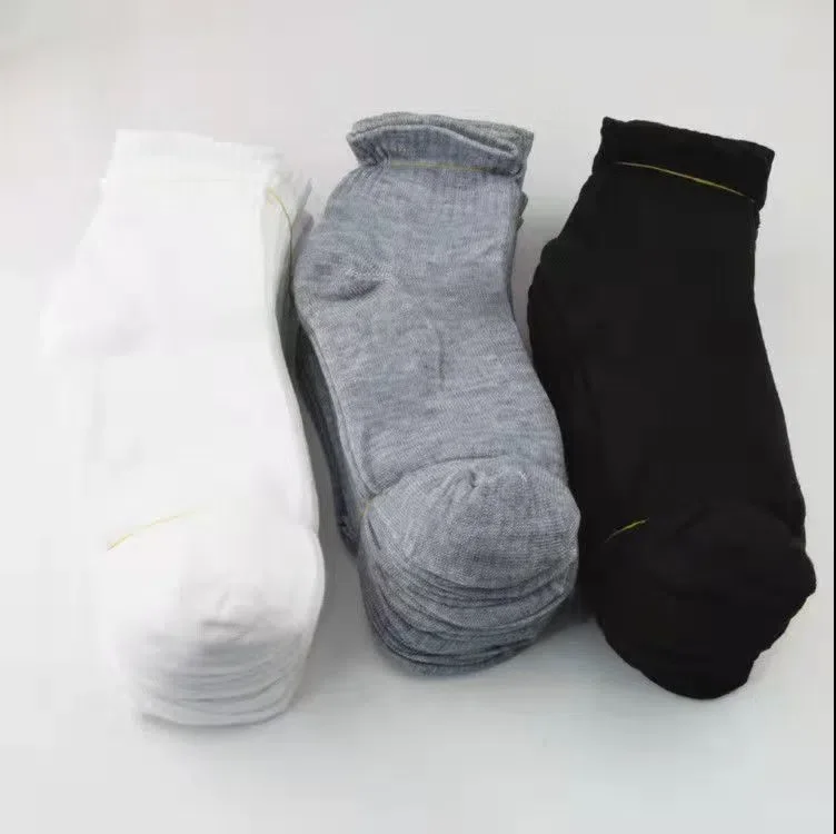Продажба на едро, 10 чифта едноцветни женските чорапи със средна дължина, пролет-лято дишащи мъжки чорапи със средна дължина, спортни чорапи с къс ръкав3