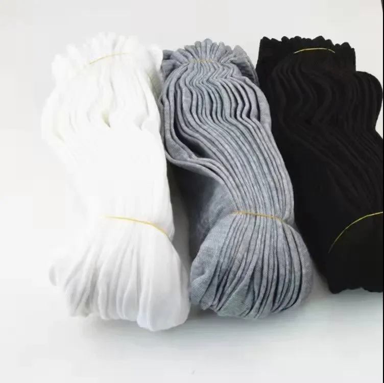Продажба на едро, 10 чифта едноцветни женските чорапи със средна дължина, пролет-лято дишащи мъжки чорапи със средна дължина, спортни чорапи с къс ръкав4