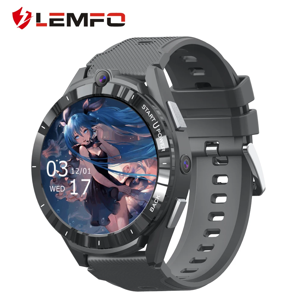 Нови умен часовник 2022 мъжки GPS Nano SIM карта 4G Android 12 900 mah 6 GB 128 GB кожени спортни смарт часовници lemfo lem160
