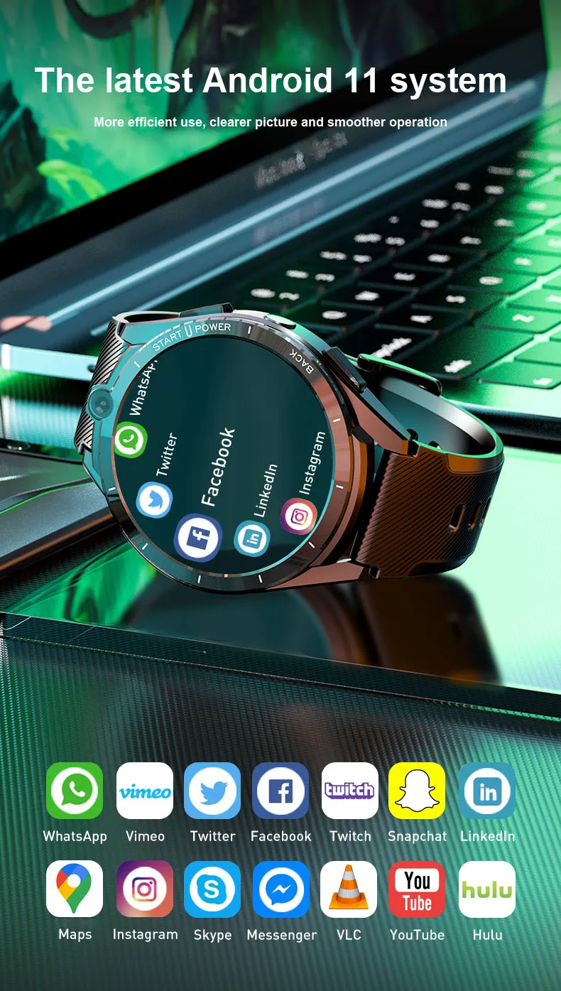 Нови умен часовник 2022 мъжки GPS Nano SIM карта 4G Android 12 900 mah 6 GB 128 GB кожени спортни смарт часовници lemfo lem162