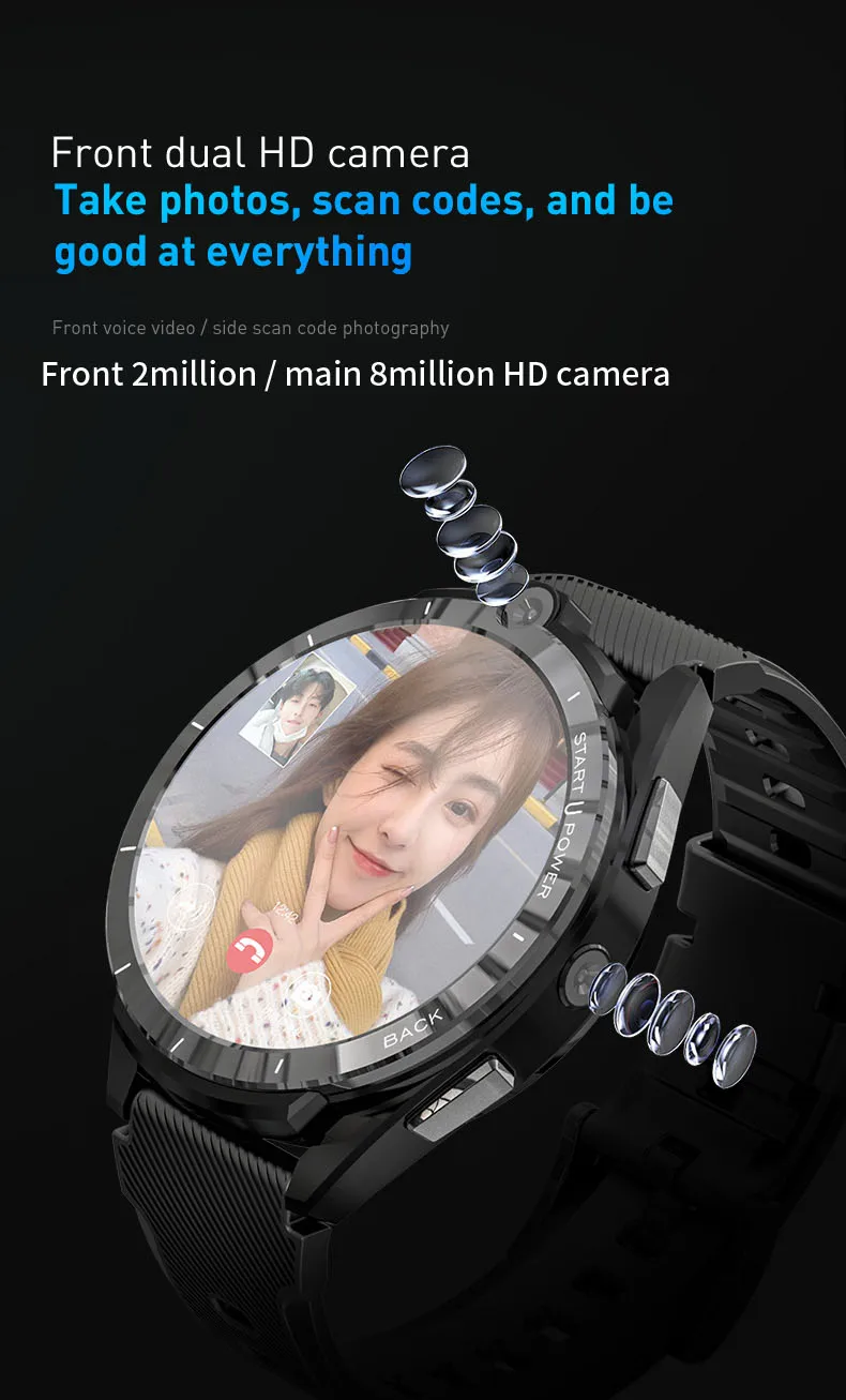 Нови умен часовник 2022 мъжки GPS Nano SIM карта 4G Android 12 900 mah 6 GB 128 GB кожени спортни смарт часовници lemfo lem164