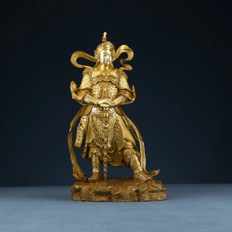 Всички Медни Орнаменти Skanda Gong Guan Potrait Гама Синя Статуя На Декорации За Дома, Хол, Бижута, Занаяти, Накити1