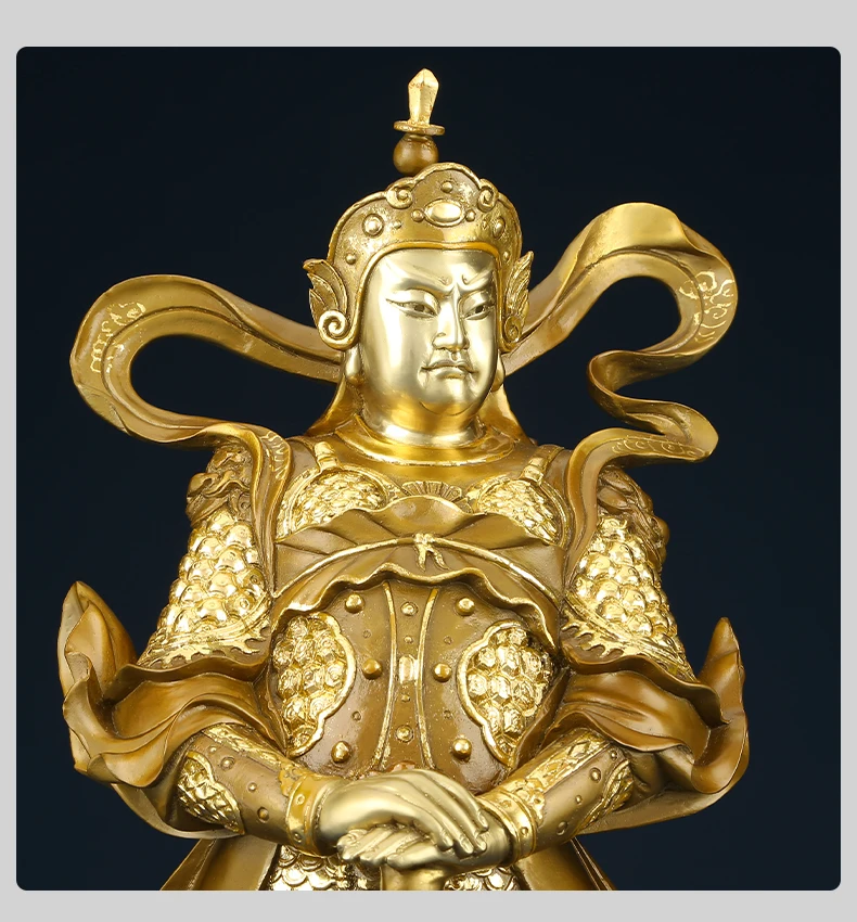 Всички Медни Орнаменти Skanda Gong Guan Potrait Гама Синя Статуя На Декорации За Дома, Хол, Бижута, Занаяти, Накити4