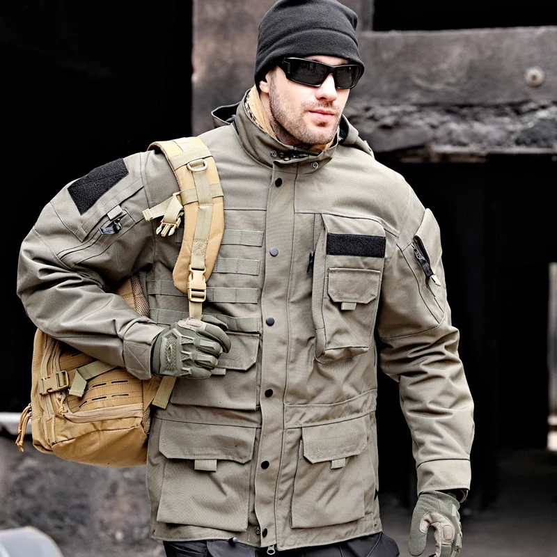 Мъжки военна тактическа яке, непромокаеми, износоустойчиви якета с качулка с множество джобове, мъжки ветрозащитная яке за туризъм1