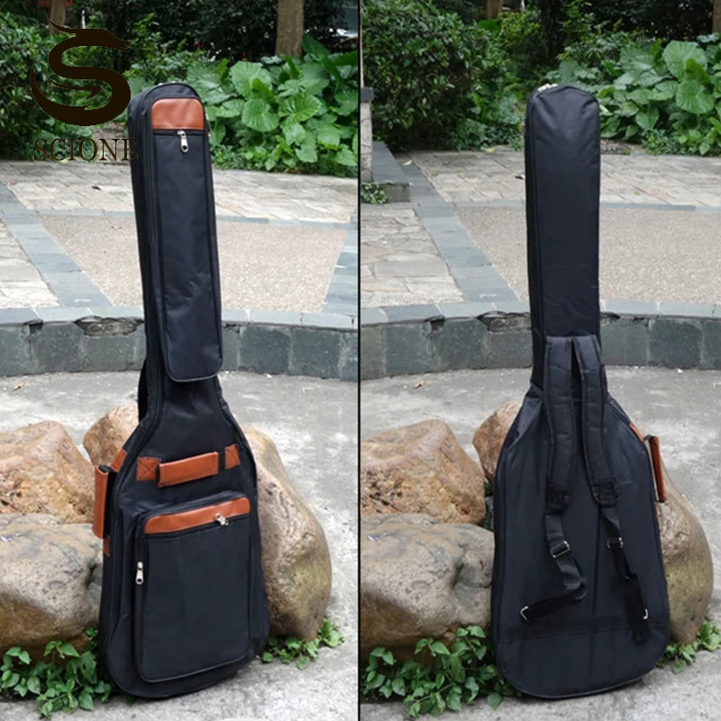 Дебели калъф за китара, 8 мм, чанти и калъфи за електрически бас, 600D, водоустойчив китара раници, калъфи с плечевыми ремъци, черни чанти XA261M0