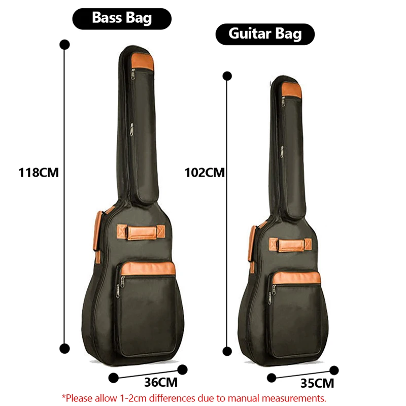 Дебели калъф за китара, 8 мм, чанти и калъфи за електрически бас, 600D, водоустойчив китара раници, калъфи с плечевыми ремъци, черни чанти XA261M5