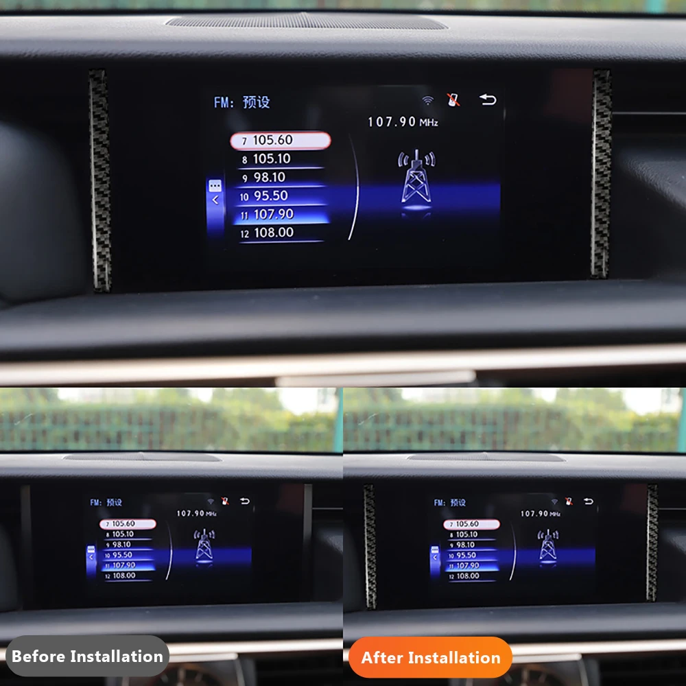 За Lexus IS IS250 2013-2023 авто навигация дисплей от въглеродни влакна, екранната панел, декоративни стикери ивица, аксесоари за автомобил2