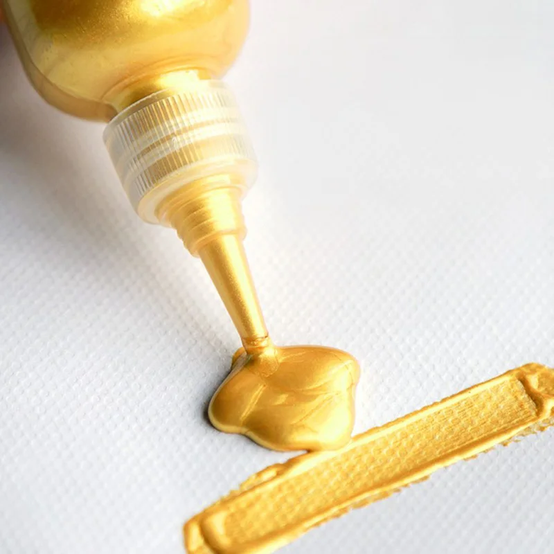 100 мл Златна акрилна боя САМ Метална боя Стенни боя Foguang Злато водоустойчив течен пигмент за ръчно рисувани2