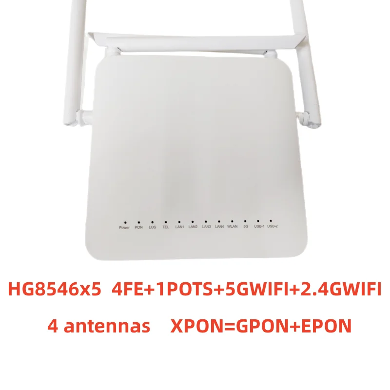 ONU HG8546x5 порт Ethernet XPON терминал FTTH 4FE + 1POTS + 5GWIFI EPON GPON ONT Modo Roteador Порт lan ONU HG8546M порт ethernet0