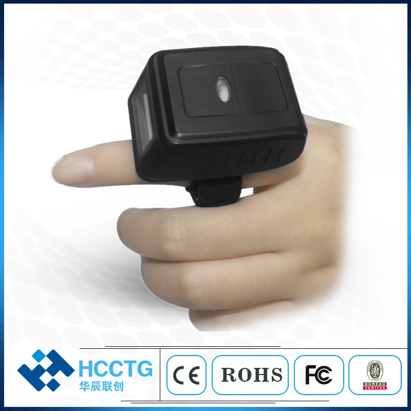 Ултра-малък размер носене 2D баркод Bluetooth околовръстен скенер HS-S033