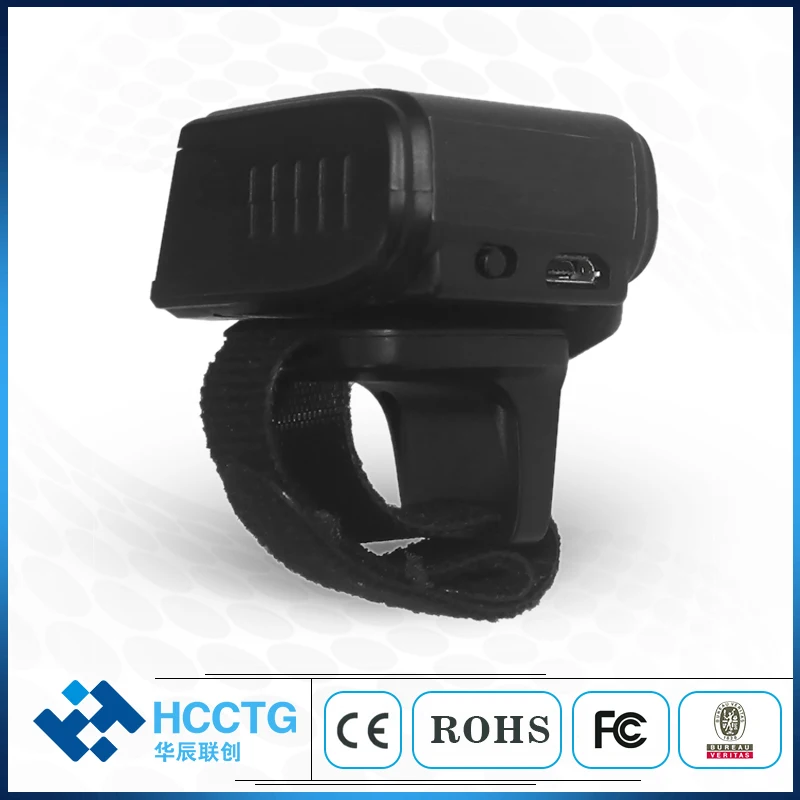 Ултра-малък размер носене 2D баркод Bluetooth околовръстен скенер HS-S034