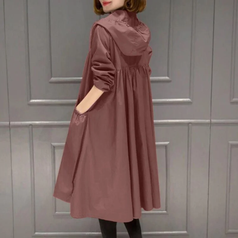 2023 Пролетно-летни дамски яке със Средна дължина ded, Тренч, Корейското Свободно Финото палто за отслабване, Дамски Модни Ветровка2