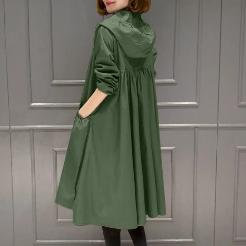 2023 Пролетно-летни дамски яке със Средна дължина ded, Тренч, Корейското Свободно Финото палто за отслабване, Дамски Модни Ветровка5
