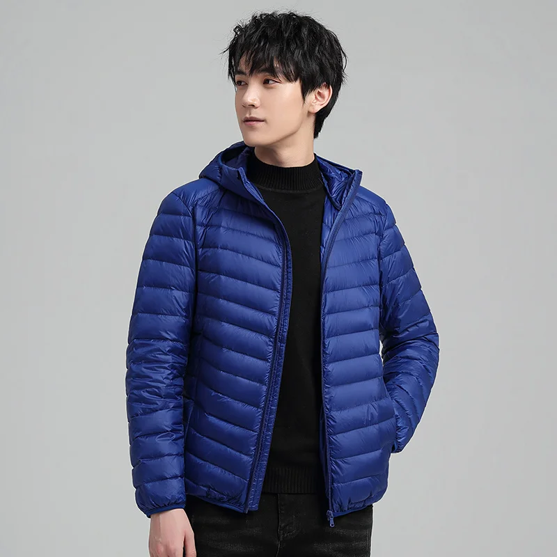 Мъжки зимни новост 2021, лека упаковываемая naka яке, за мъже есенна мода тънка яке с качулка, палто, по-големи размери, ежедневни маркови якета2