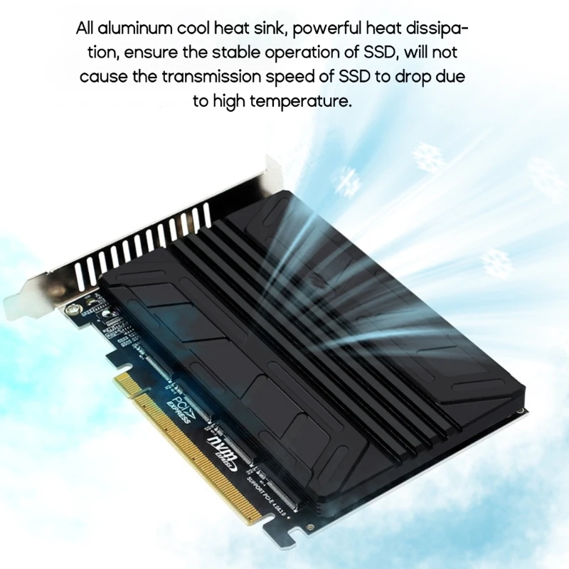 Алуминиева лента на радиатора K0AC за NVME M-KEY SSD RAIDs PCIE X16 Array Adapter Cooler5