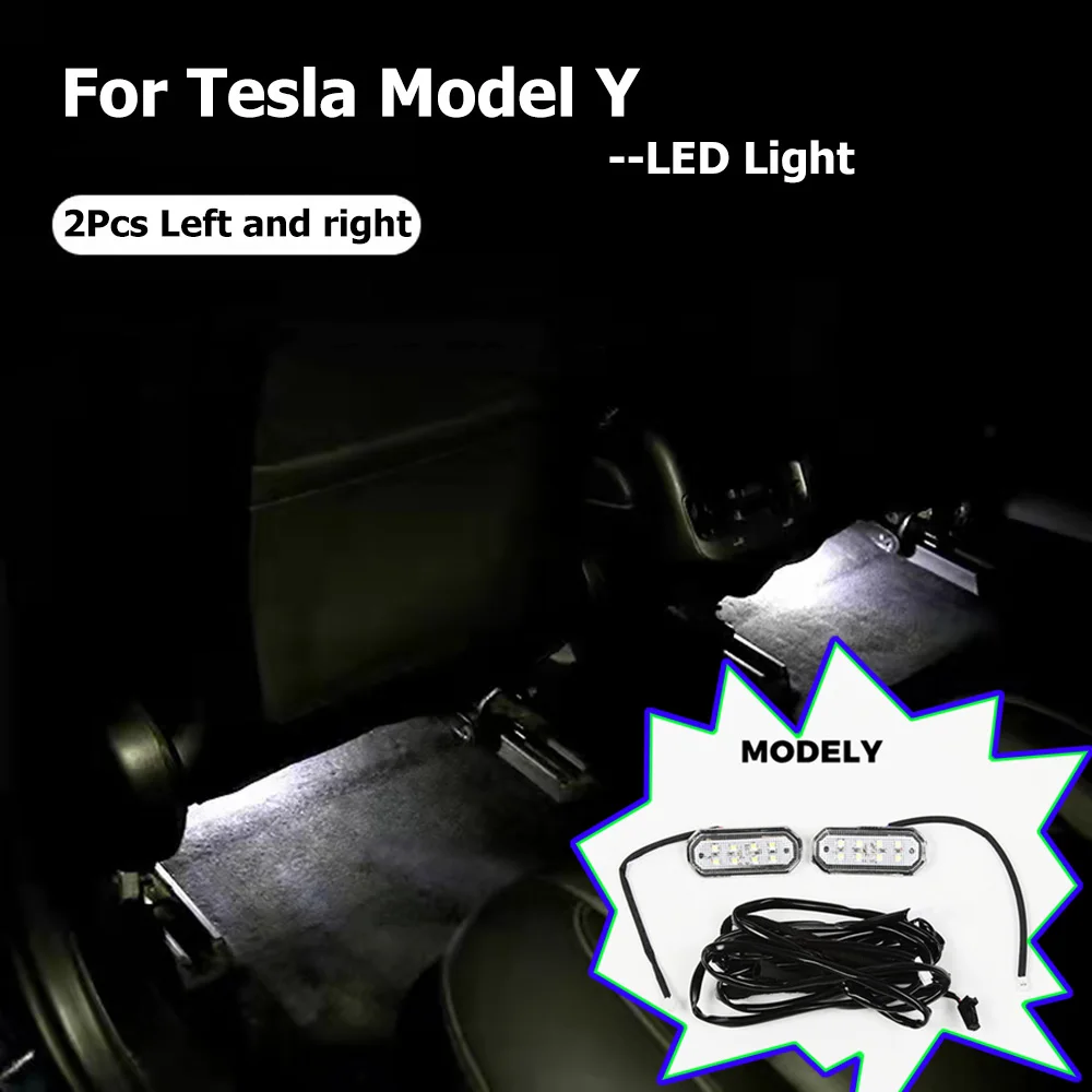 Модел Y Замяна led осветление на пространството за краката на Tesla, модел Y мъниста ультраяркое осветление, лесно подключаемое, комплект крушки за обновяване на колата0
