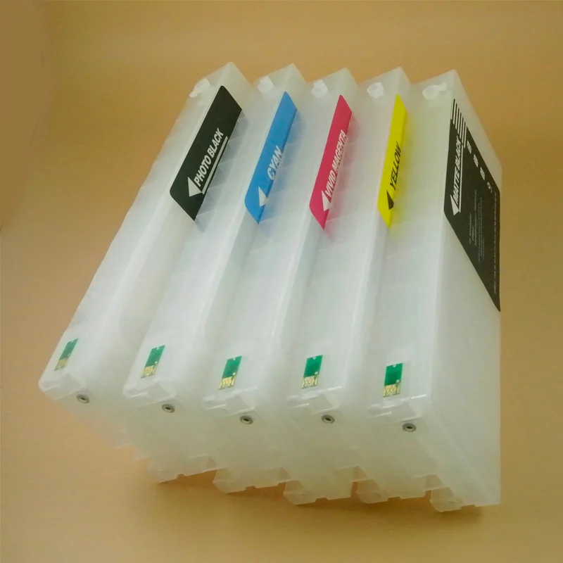 Висококачествени многократна употреба касети с мастило за Epson Stylus pro 9700 7700, 5 цвята/комплект4