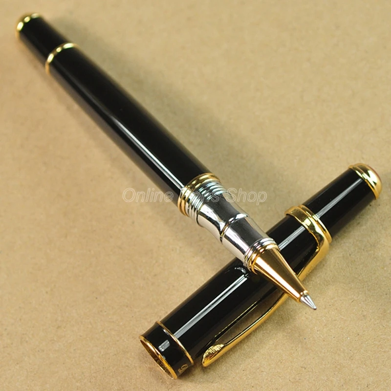 Химикалка химикалка с метален валяк Duke Black & Golden Професионална писалка за писане DRP0070