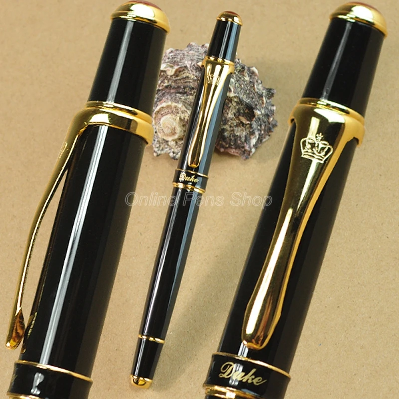 Химикалка химикалка с метален валяк Duke Black & Golden Професионална писалка за писане DRP0072