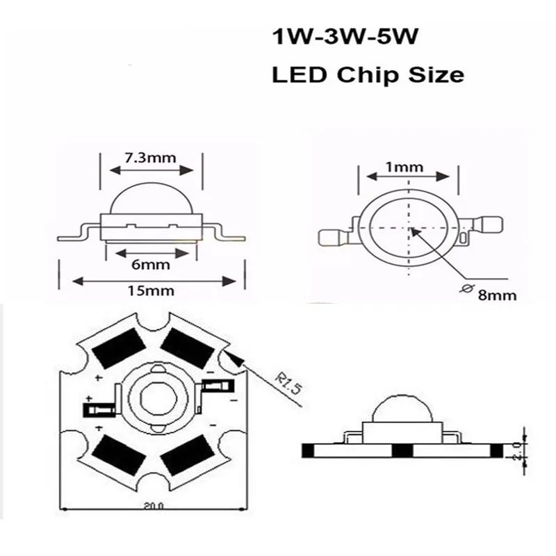 1 W 3 W 5 Watt led чип за отглеждане на пълна гама от 380-840 нм, най-добрият led чип за отглеждане на растения на закрито5