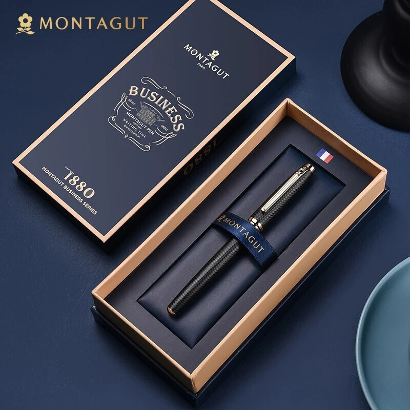 Иридий химикалка писалка Montagut Classic от сребро и златно покритие, изискана канцелярская подарък писалка за писане3