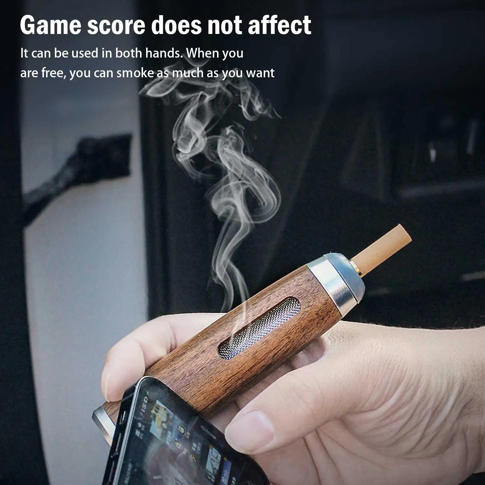 Преносим Мини-Пепелник Външни Огнеупорни Пепелници Дървен Мундщук За На Цигари Калъф За Кола От Шофирането Срещу Сажди3