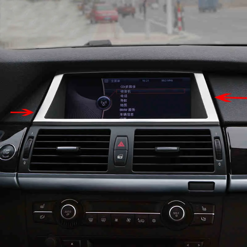 Вътрешна Конзола на Автомобила инструментално табло за GPS Навигация NBT Екран Панел Рамка Капак Завърши Аксесоари За BMW X5 X6 E70 E71 Автомобилен стайлинг0