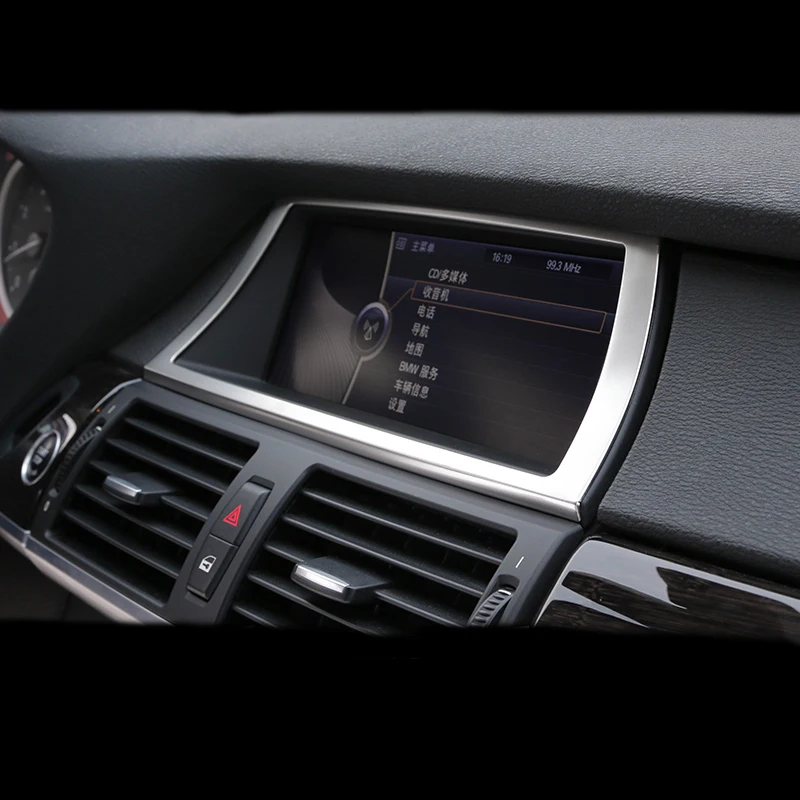 Вътрешна Конзола на Автомобила инструментално табло за GPS Навигация NBT Екран Панел Рамка Капак Завърши Аксесоари За BMW X5 X6 E70 E71 Автомобилен стайлинг3