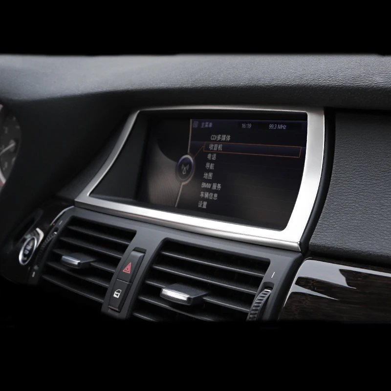 Вътрешна Конзола на Автомобила инструментално табло за GPS Навигация NBT Екран Панел Рамка Капак Завърши Аксесоари За BMW X5 X6 E70 E71 Автомобилен стайлинг4