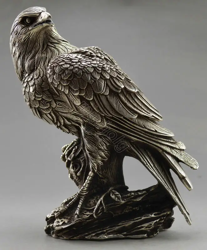 Коллекционно украсени с антични ръчна изработка на Тибетски сребърния орел на дървото, ковчег и статуетка от мед, на едро, украса от тази месинг0