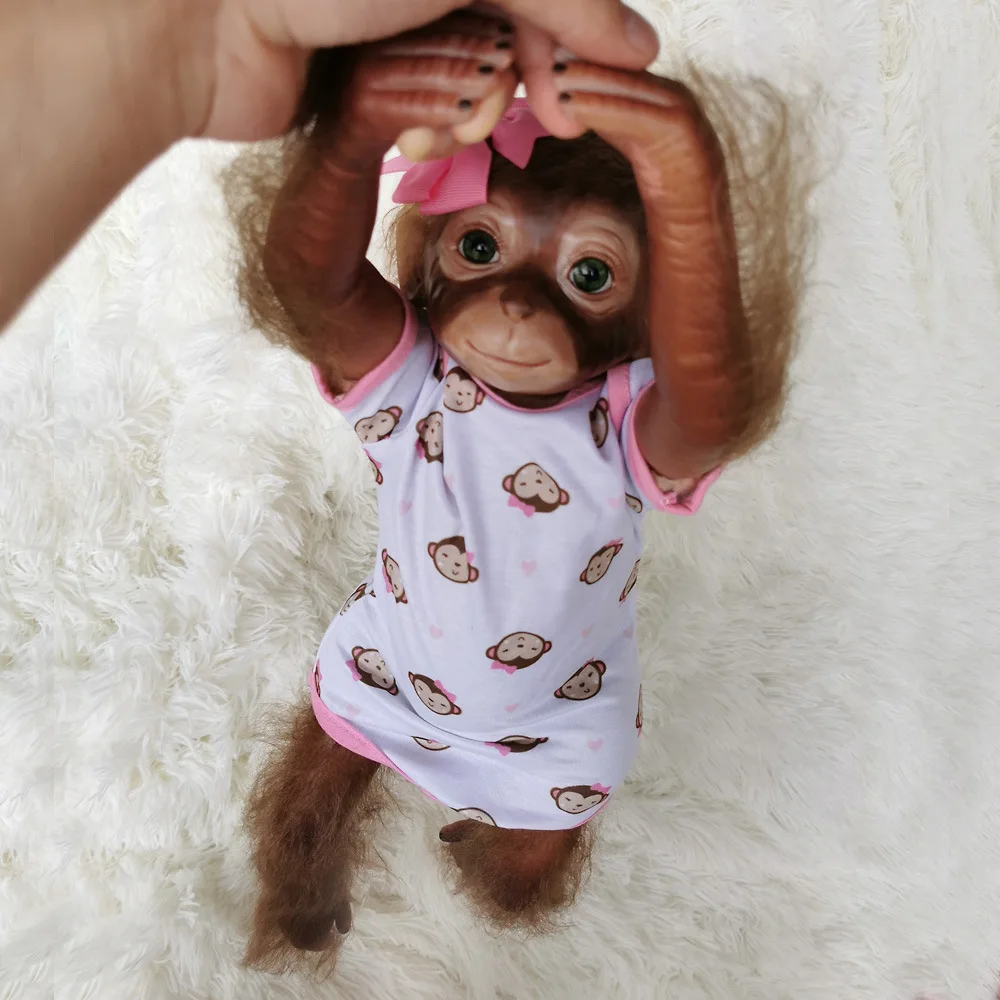 Истинска, реалистична кукла-обезьянка Reborn Baby Doll 52 см, имитирующая играчка-животно, скъпа плюшен кукла-обезьянка Rebirth2