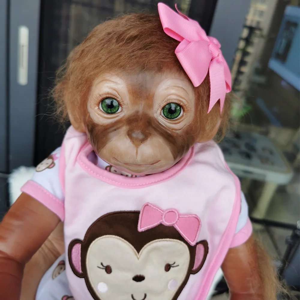 Истинска, реалистична кукла-обезьянка Reborn Baby Doll 52 см, имитирующая играчка-животно, скъпа плюшен кукла-обезьянка Rebirth3