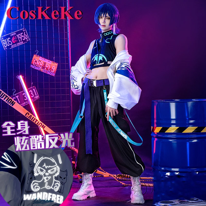 CosKeKe Wanderer/Скарамуш Cosplay Genshin Impact Costume Enginery Тежка Промишленост Модни Красивите Костюми за Ежедневието на S-XL Нова0