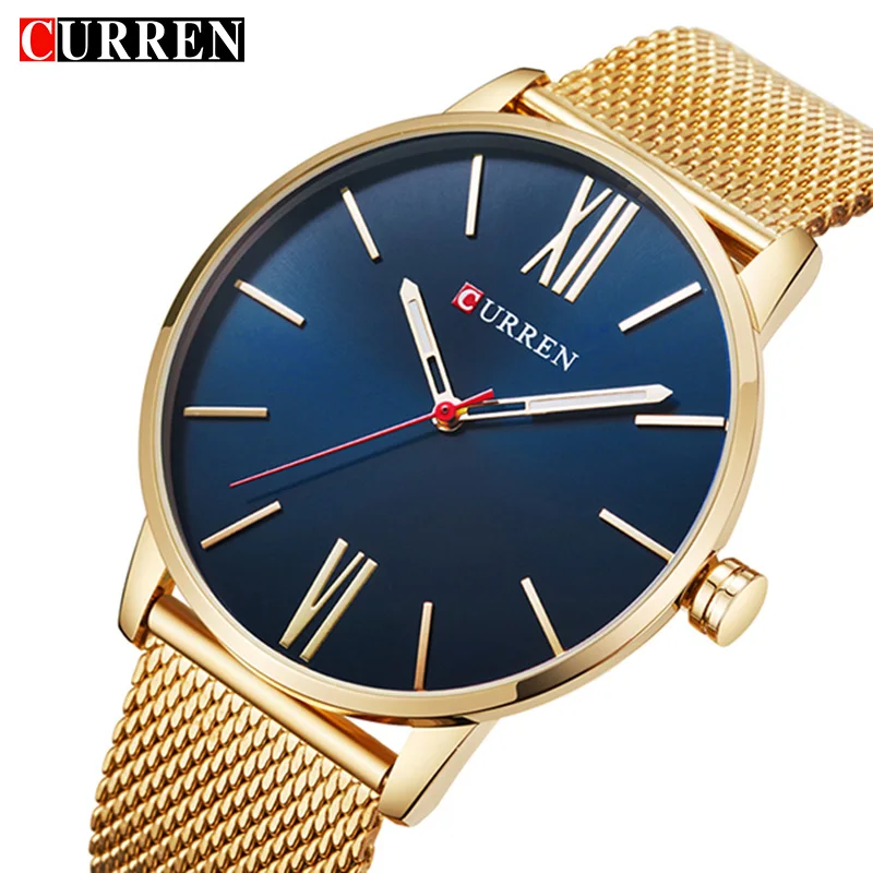 Мъжки часовници Най-добрата марка на Луксозни CURREN Модерен бизнес военните кварцов ръчен часовник Водоустойчив мъжки часовник Златен Relogio Masculino0