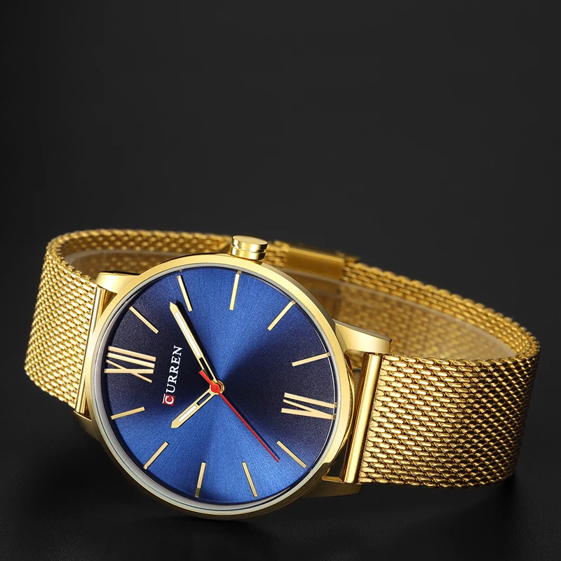 Мъжки часовници Най-добрата марка на Луксозни CURREN Модерен бизнес военните кварцов ръчен часовник Водоустойчив мъжки часовник Златен Relogio Masculino3