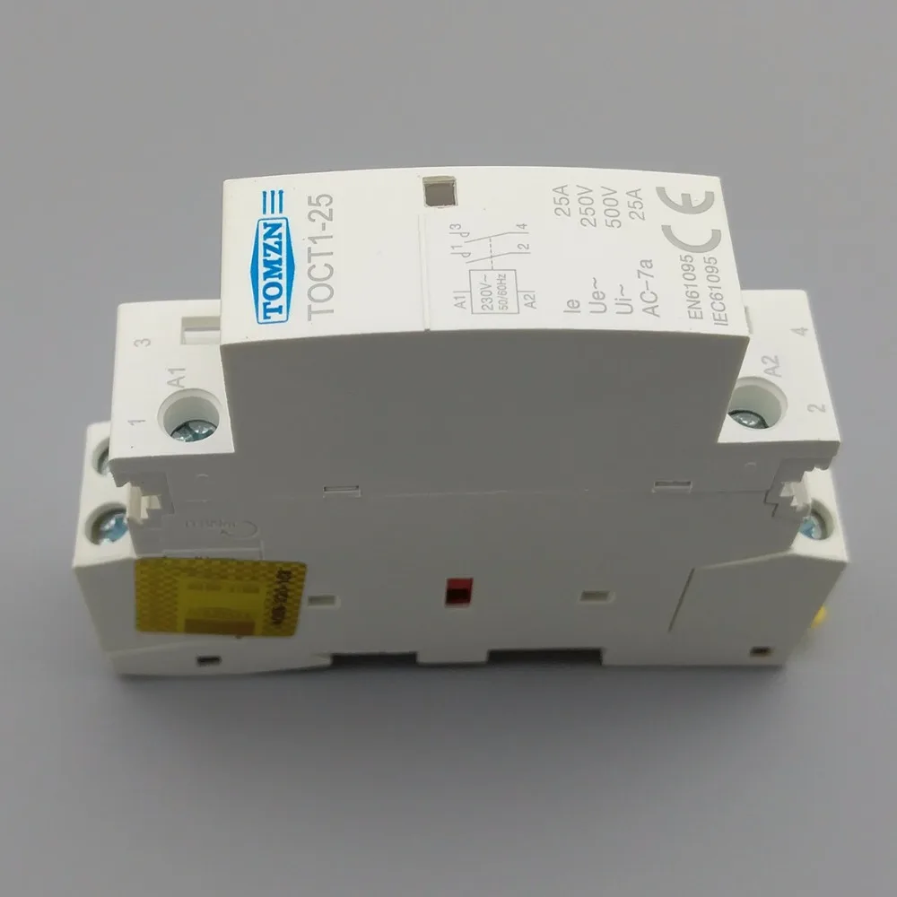 1 бр TOCT1 2P 25A 220/230V 50/60 Hz Din-рейк Домакински модулен контактор за променлив ток 2NO5