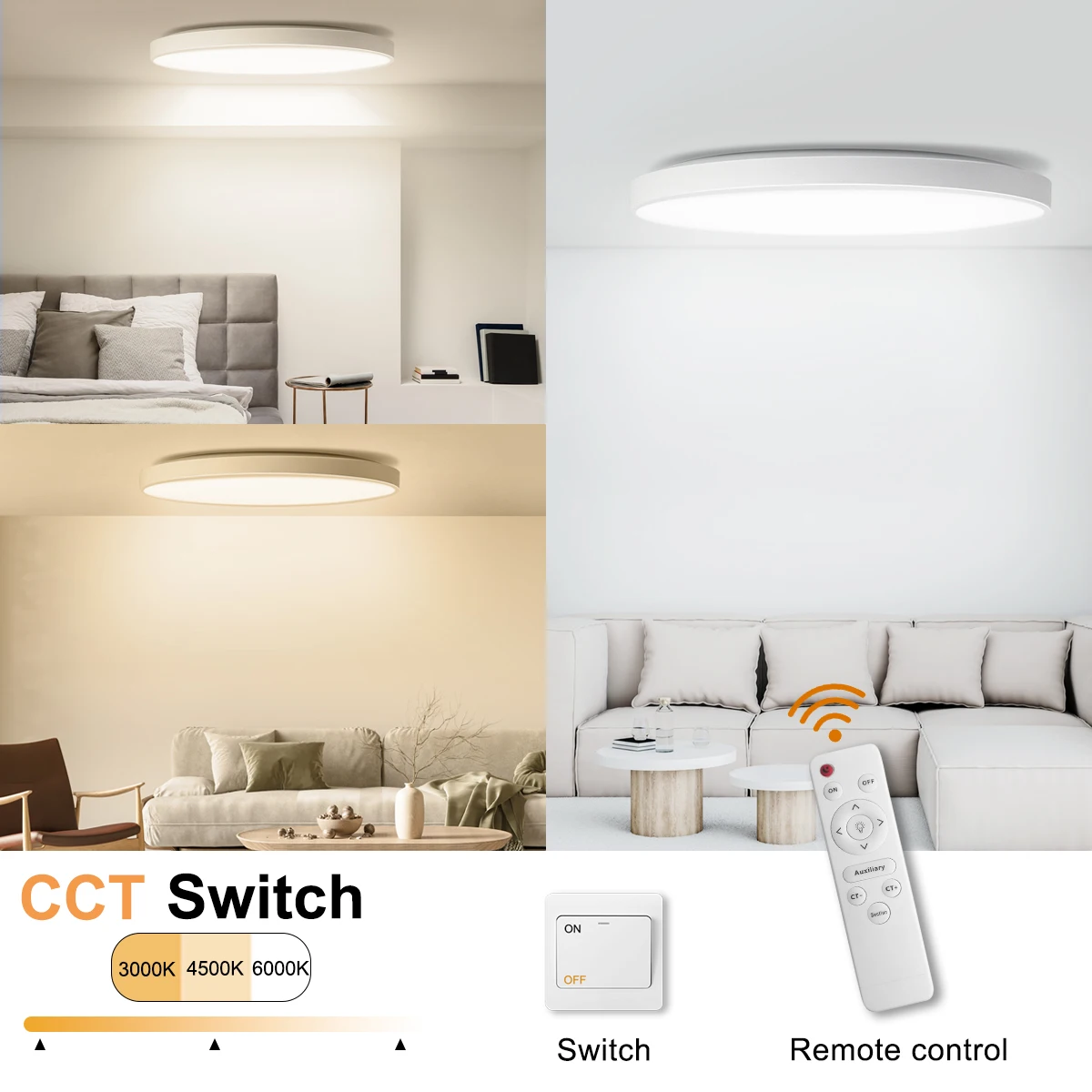 72 Watt led тавана лампа с регулируема яркост CCT BRT, регулируема млечно меко осветление за спалня, полилей, модерен лампа за дома, хол3