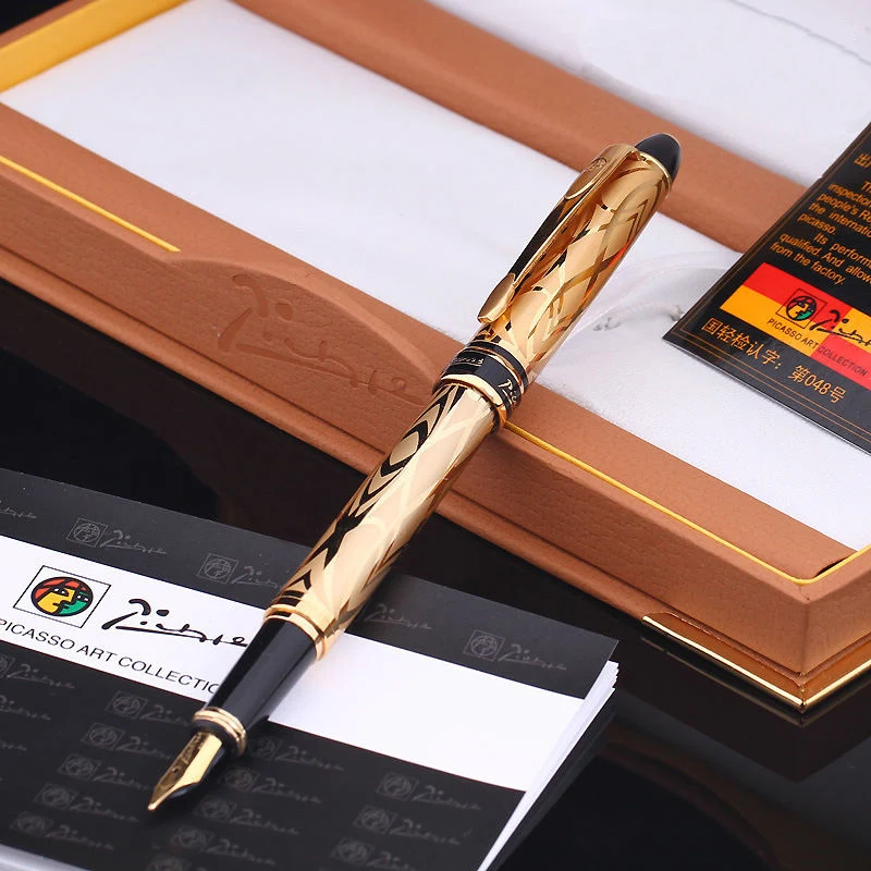 Picasso Pimio Луксозна писалка, химикалка-roller, подаръчен комплект за notepad, златна скоба 0,5 мм, златни подарък дръжка за бизнес офис с кутия5